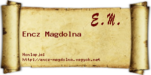 Encz Magdolna névjegykártya